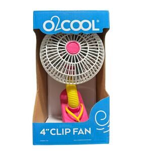 O2 Cool 4" Pink Flip Flop Novelty Home Office Clip Fan - Brand New